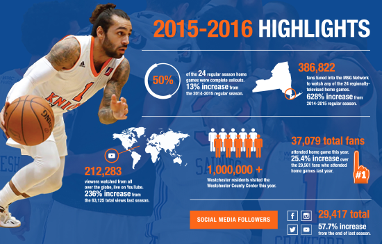 2015-2016 Westchester Knicks Highlights infographic