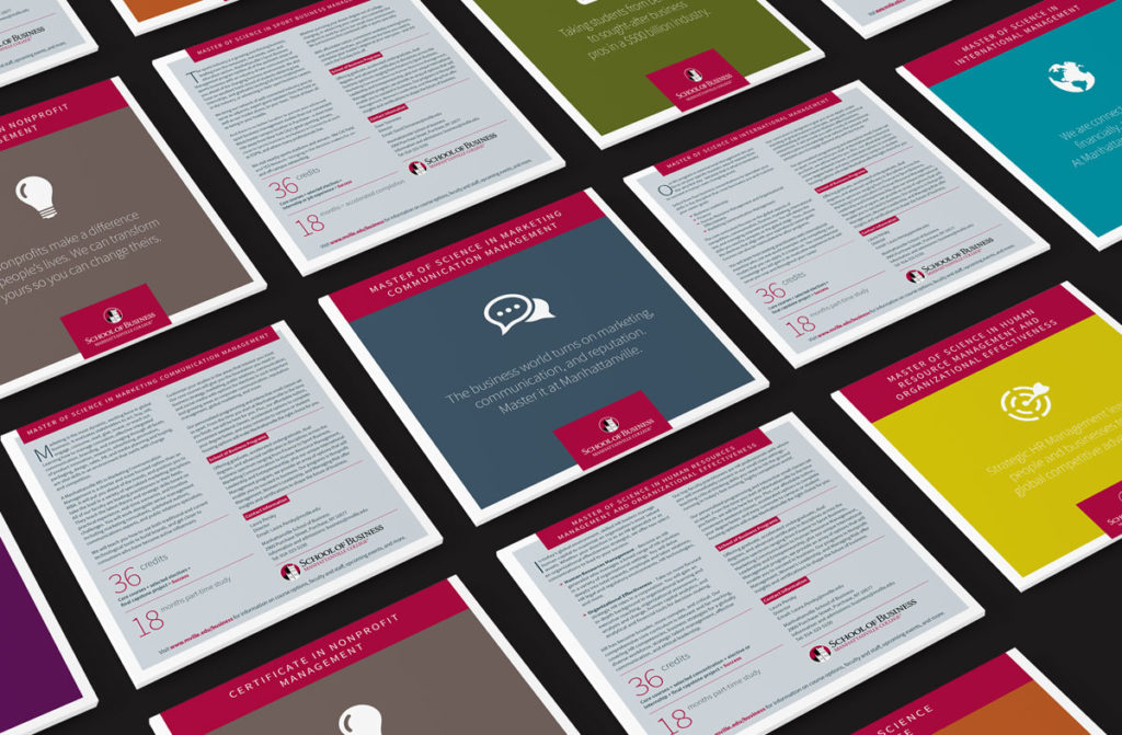 Manhattanville College School of Business print design pages