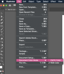 changing the color mode of a document in adobe illustrator