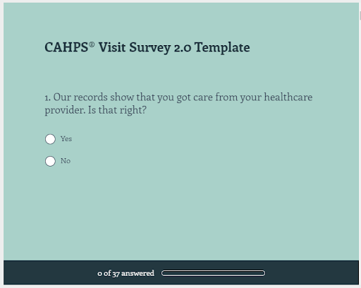 Example of survey question on Survey Monkey