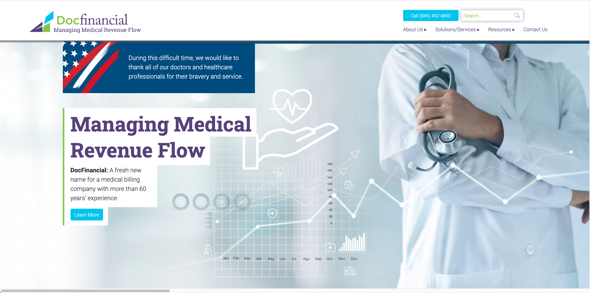 screen shot of a medical billing website