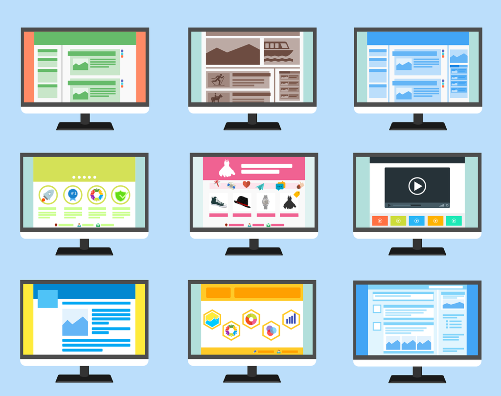 illustrations of computer screens